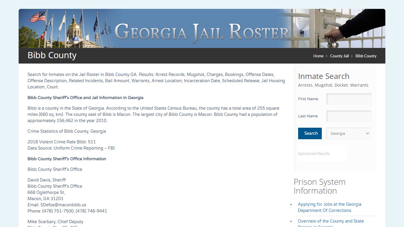 Bibb County | Georgia Jail Inmate Search